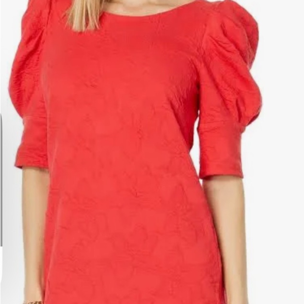 Lilly Pulitzer Vibrant pinkish/red‎ puff Sleeve Dress - Picture 3 of 8